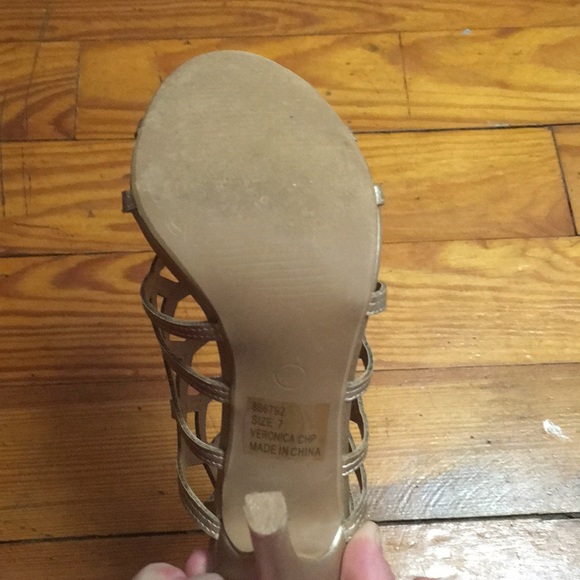 Charlotte Russe Gold Strappy Heels Worn Twice - Picture 5 of 8